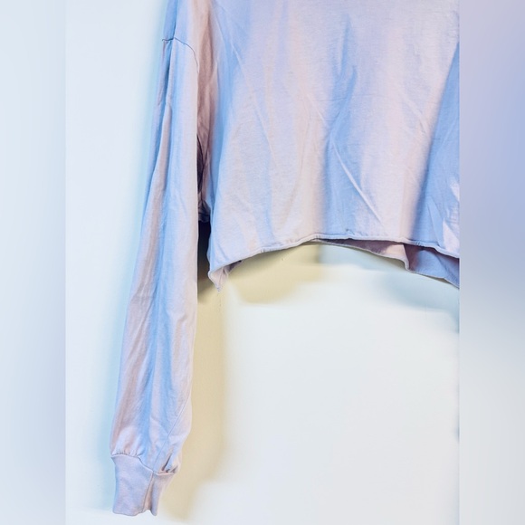 TNA Aritzia Lavender Purple Cropped Long Sleeve Top Large - Picture 3 of 7